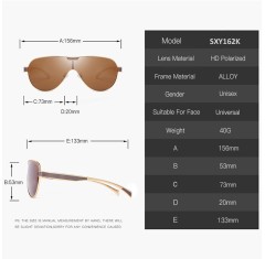 One-piece Lens UV Protection Unisex HD Polarized Metal Sunglasses for Men Sports Sunglasses Fishing Cycling Driving Eyeglasses