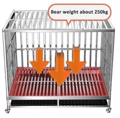 Heavy Duty Extra Large Stainless Steel Dog Crate Indoor Pet Kennel Cage with Detachable Divider Wheels Tray for One or Two Dogs