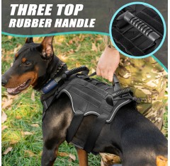 Skoen Night Reflective Tactical No-Pull Dog Harness Vest Outdoor Anti Breakout Adjustable Nylon Large Dog Special Chest Strap