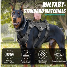 Skoen Night Reflective Tactical No-Pull Dog Harness Vest Outdoor Anti Breakout Adjustable Nylon Large Dog Special Chest Strap