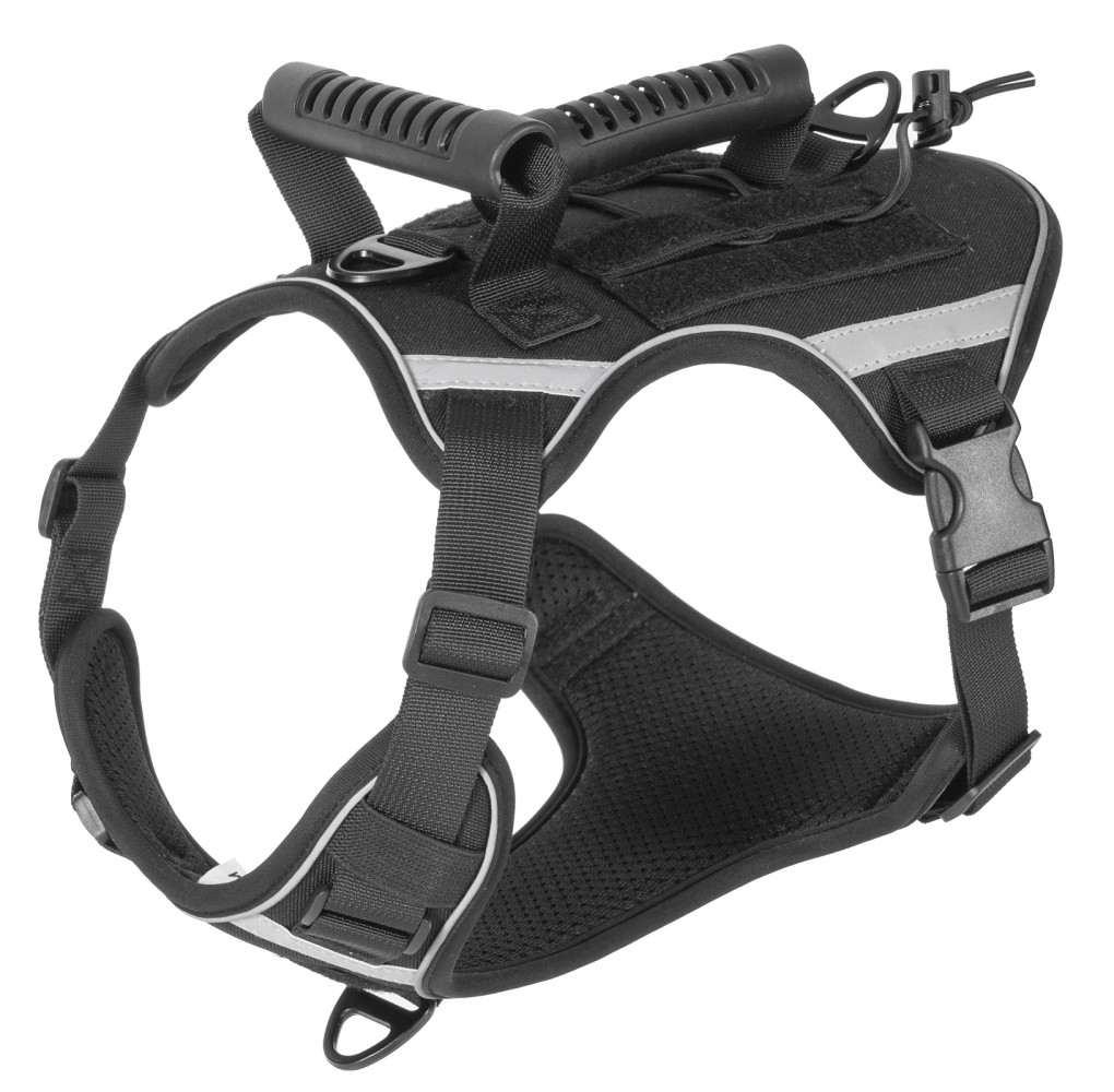 Skoen Night Reflective Tactical No-Pull Dog Harness Vest Outdoor Anti Breakout Adjustable Nylon Large Dog Special Chest Strap