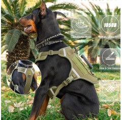 Skoen Night Reflective Tactical No-Pull Dog Harness Vest Outdoor Anti Breakout Adjustable Nylon Large Dog Special Chest Strap