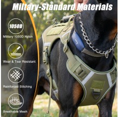 Skoen Night Reflective Tactical No-Pull Dog Harness Vest Outdoor Anti Breakout Adjustable Nylon Large Dog Special Chest Strap