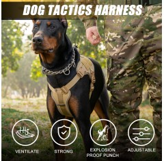 Skoen Night Reflective Tactical No-Pull Dog Harness Vest Outdoor Anti Breakout Adjustable Nylon Large Dog Special Chest Strap